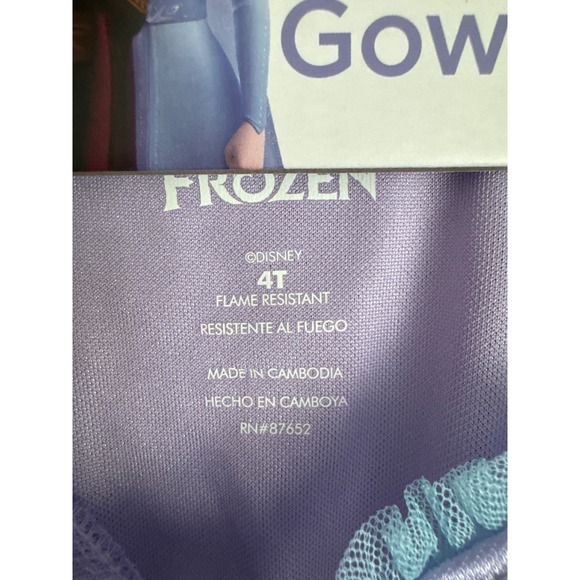 Disney Frozen Elsa Fantasy Gown Girls Purple Snowflake Pajamas Size 4T NEW - Picture 5 of 6